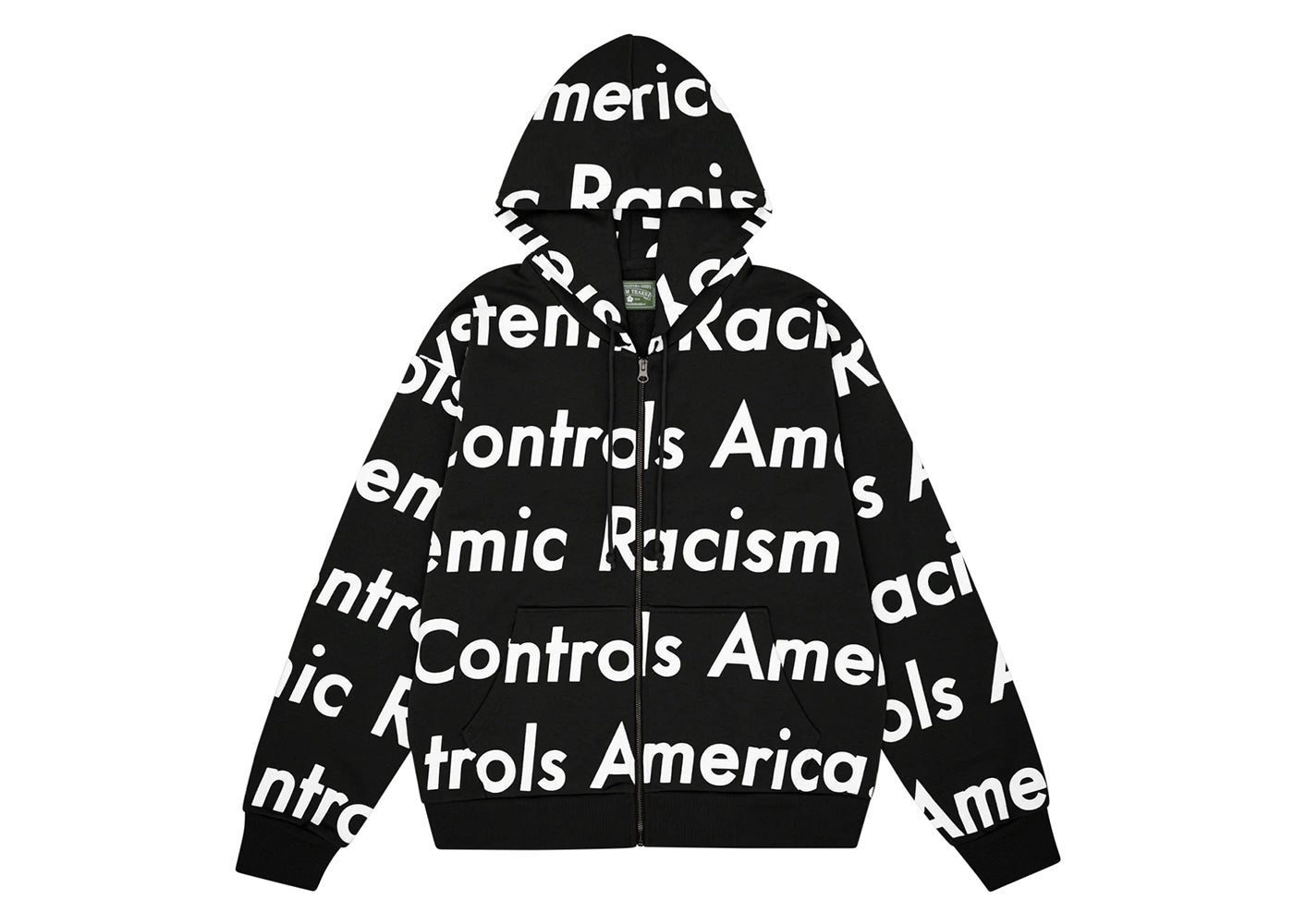 Denim Tears x Arthur Rafa Systemic Racism Controls America Sweat à capuche zippé Noir