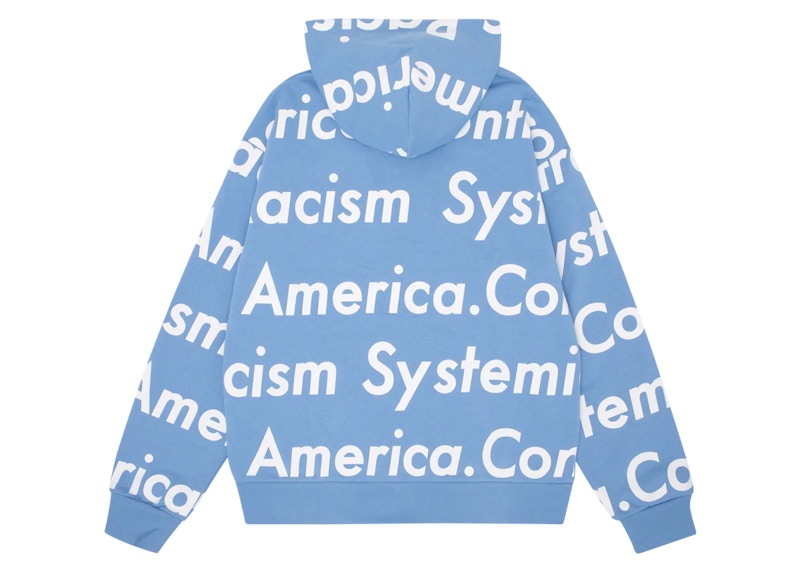 Denim Tears x Arthur Jafa Systemic Racism Controls America Zip Up Hoodie Dusty Blue