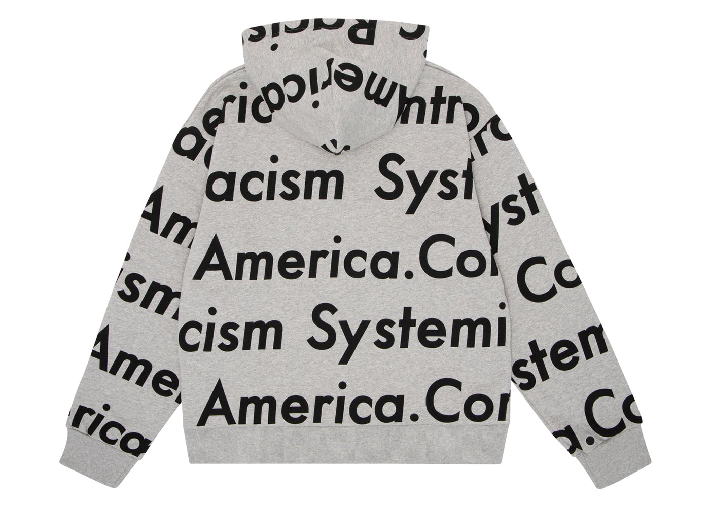 Denim Tears x Arthur Rafa Systemic Racism Controls America Zip Up Hoodie Heather Grey