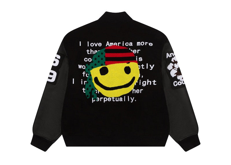 Denim Tears x CPFM Cactus Tears Varsity Jacket Black