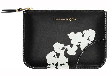 Denim Tears x Comme des Garcos Cotton Wreath Zip Pouch (4.13 x 5.71 in) Black