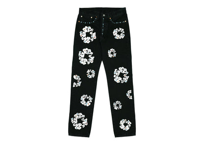 Denim Tears x Levi's 501 Cotton Rhinestone Wreath Jeans Black 