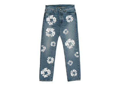 Denim Tears x Levi's 501 Cotton Rhinestone Wreath Jeans Indigo 