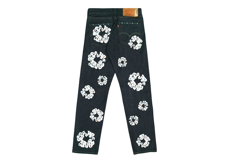 Denim Tears x Levi's 501 Cotton Rhinestone Wreath Jeans Raw