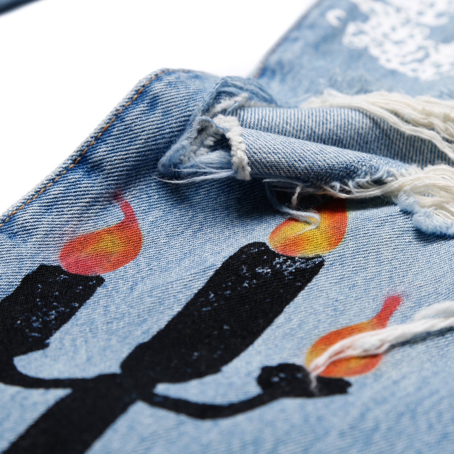 Denim Tears x Virgil Abloh "Message in a Tear" Printed Jeans Blue 