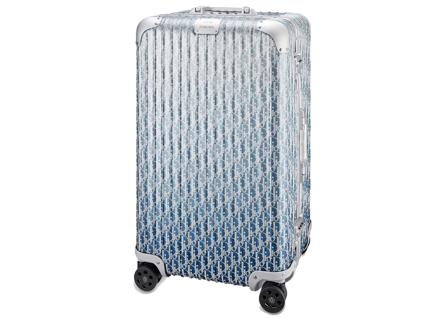 Dior x RIMOWA 4-Wheel Large Suitcase Aluminium Dior Oblique Blue Gradient