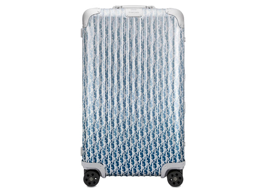 Grande valise 4 roues Dior x RIMOWA Aluminium Dior Oblique Bleu Dégradé