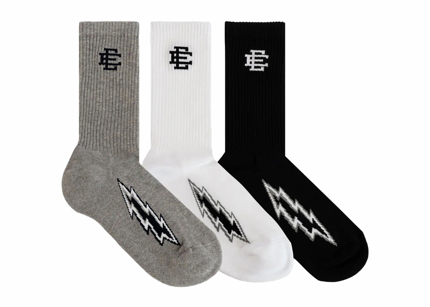 Chaussettes Eric Emanuel EE Bolt Noir/Gris/Blanc