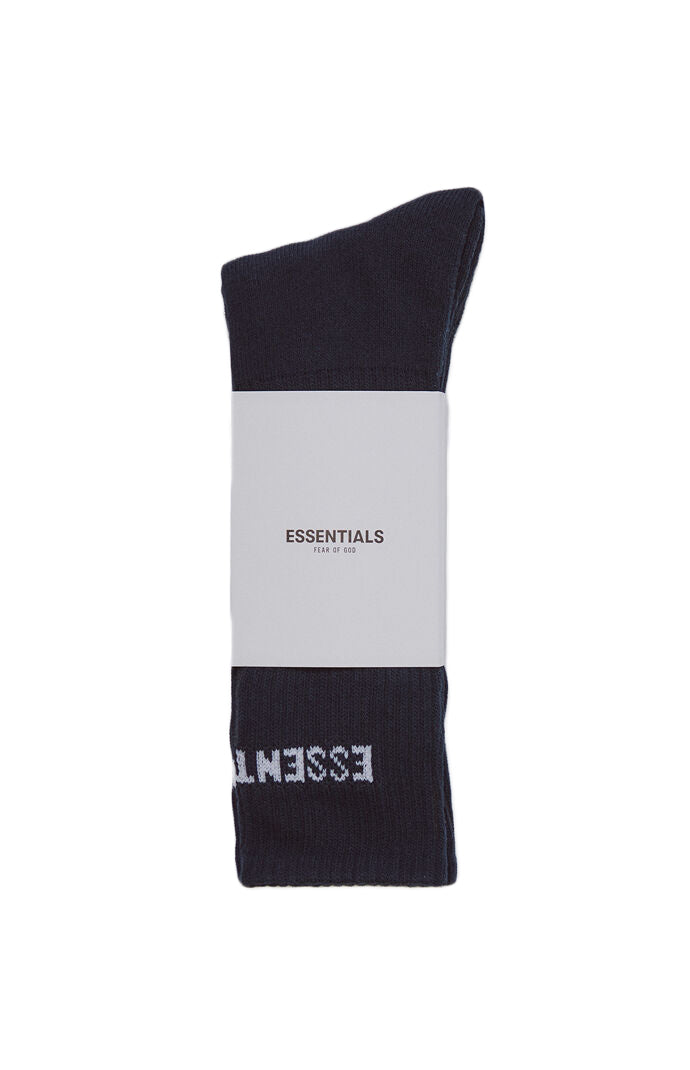 Fear of God Essentials Front Logo Crew Socks Black