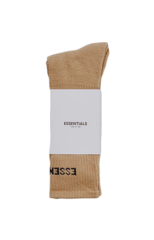 Fear of God Essentials Front Logo Crew Socks Khaki