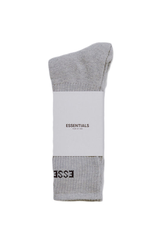 Fear of God Essentials Front Logo Crew Socks Light Gray 