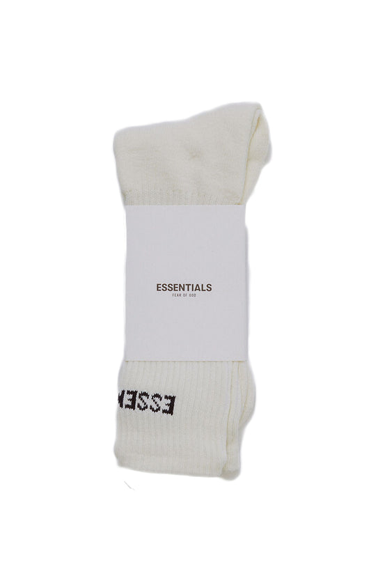 Fear of God Essentials Front Logo Crew Socks White