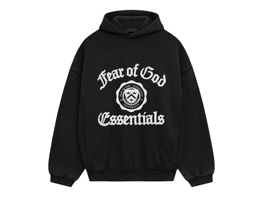 Fear of God Essentials Heavy Fleece Vintage Shrunken Hoodie Black