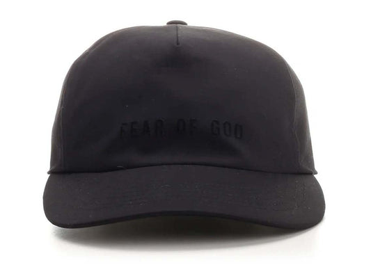 Casquette de baseball détaillée avec logo Peur de Dieu noire 