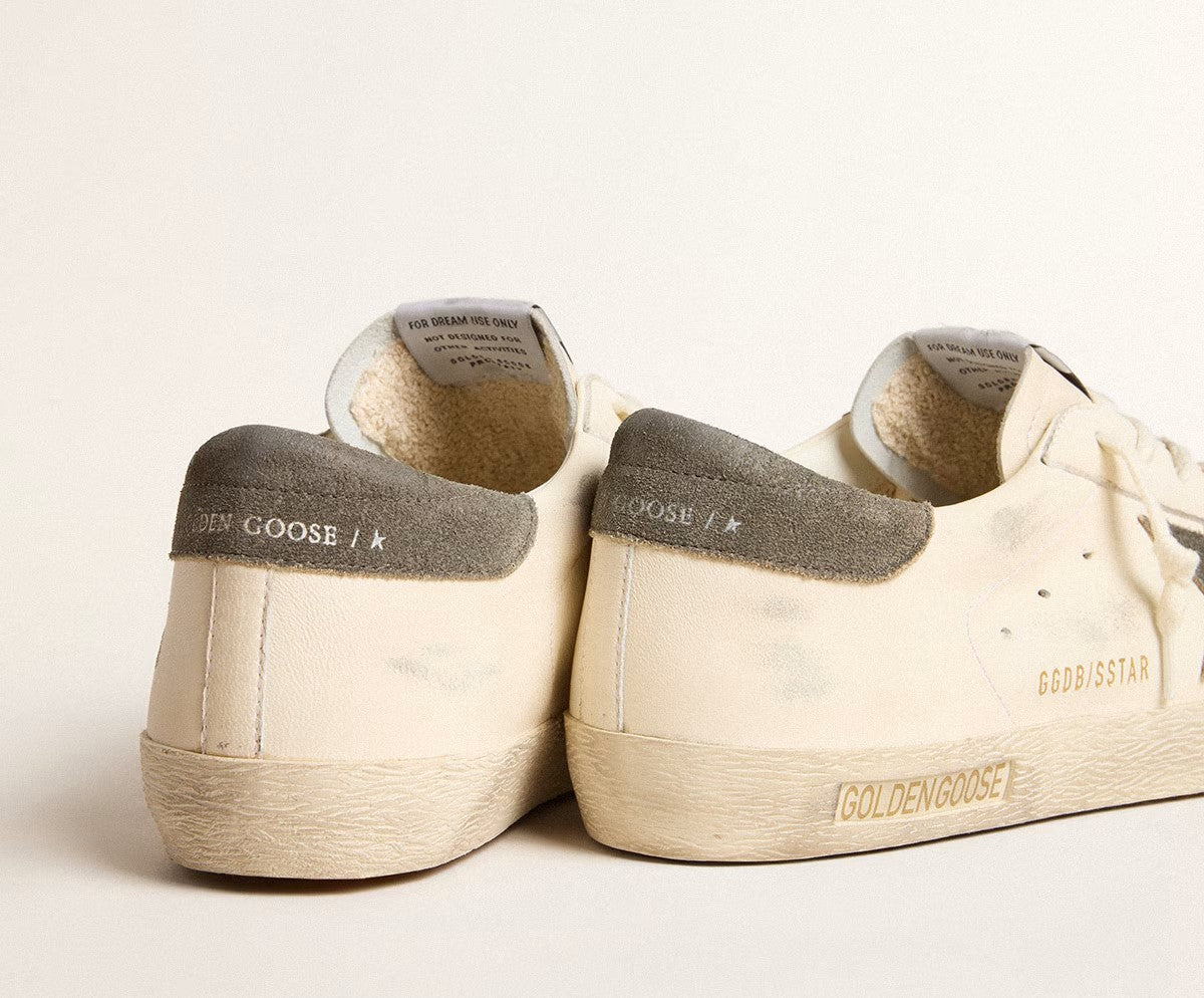 Golden Goose Super-Star in nappa leather with star and grey suede heel tab