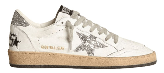 Golden Goose Ball Star White Silver Glitter (Femme) 