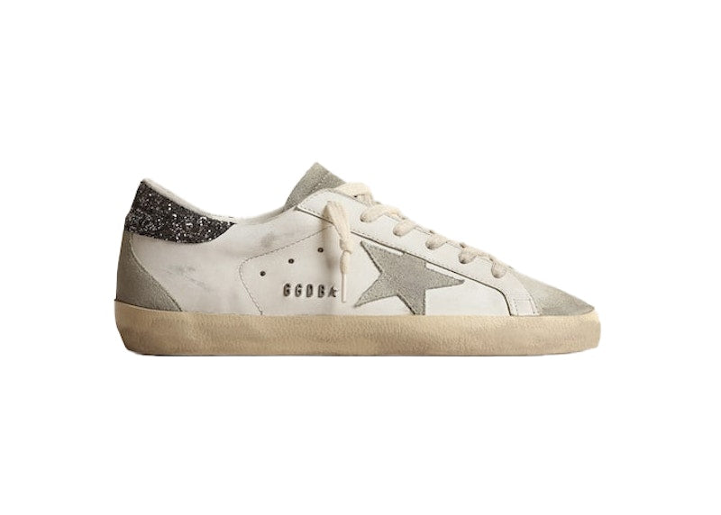 Golden Goose Super-Star White Dark Grey Glitter