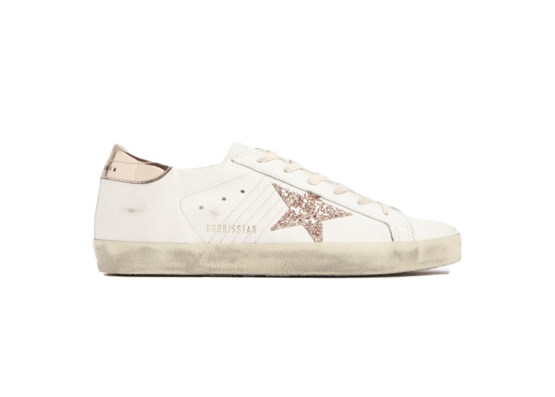 Golden Goose Super-Star White Rose Gold Glitter