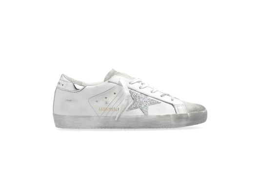 Golden Goose Super-Star White SIlver Metallic Glitter