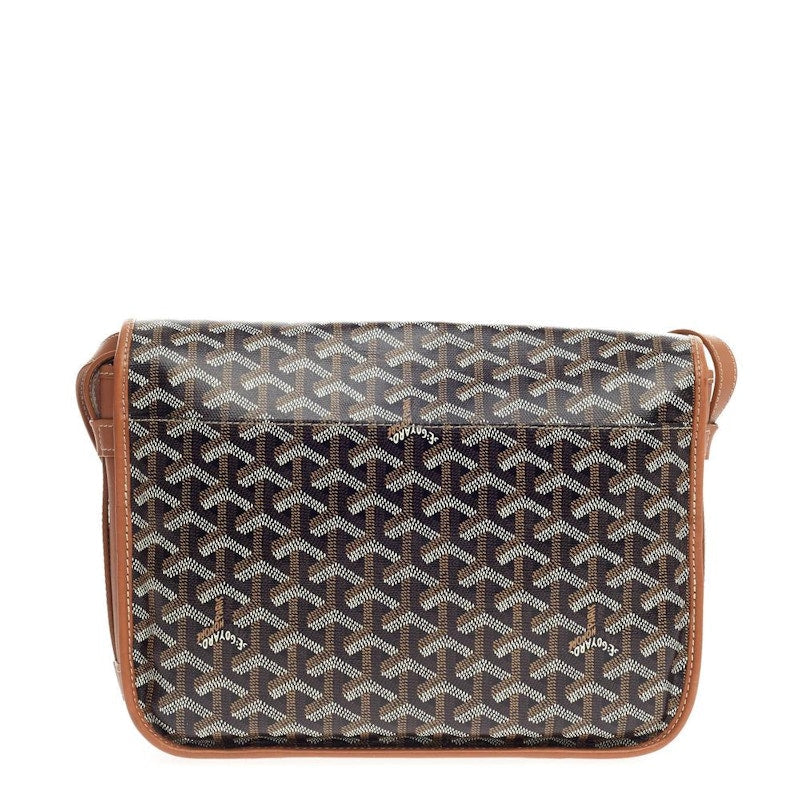 Goyard Belvedere Messenger Goyardine MM Black Tan
