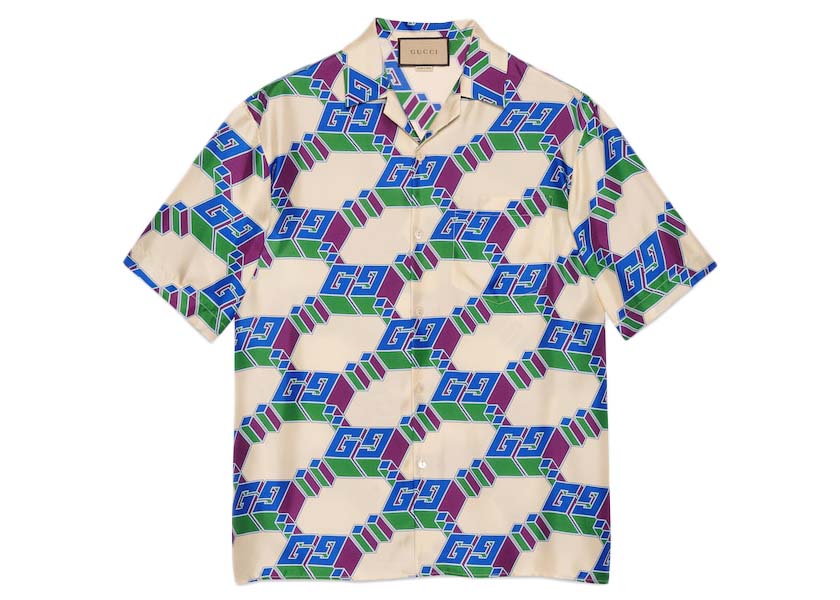 Gucci 3D GG Print Silk Shirt Multicolor