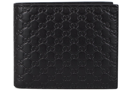 Portefeuille à deux volets Gucci MicroGuccissima Noir