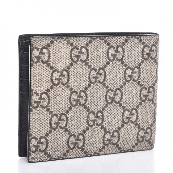 Portefeuille à deux volets Gucci GG Supreme Tiger Beige