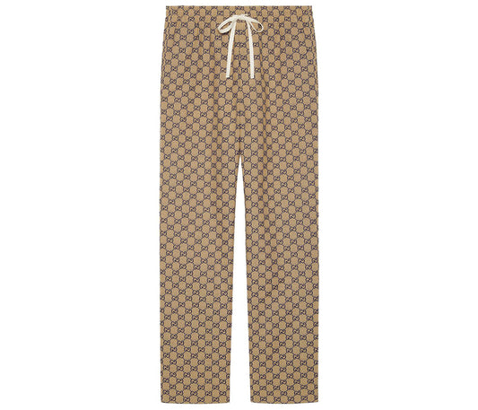 Pantalon de survêtement en toile jacquard Gucci GG Camel