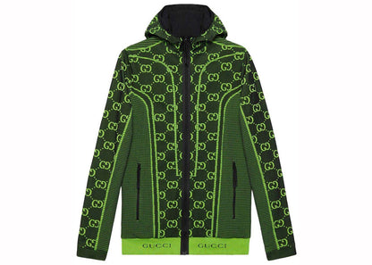 Gucci GG Tubular Jersey Zip Jacket Black/Green 