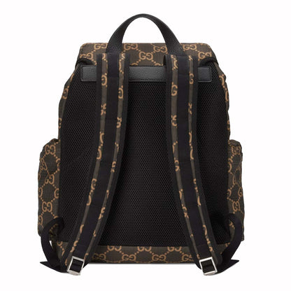 Gucci Large GG Polyester Backpack Ebony/Beige