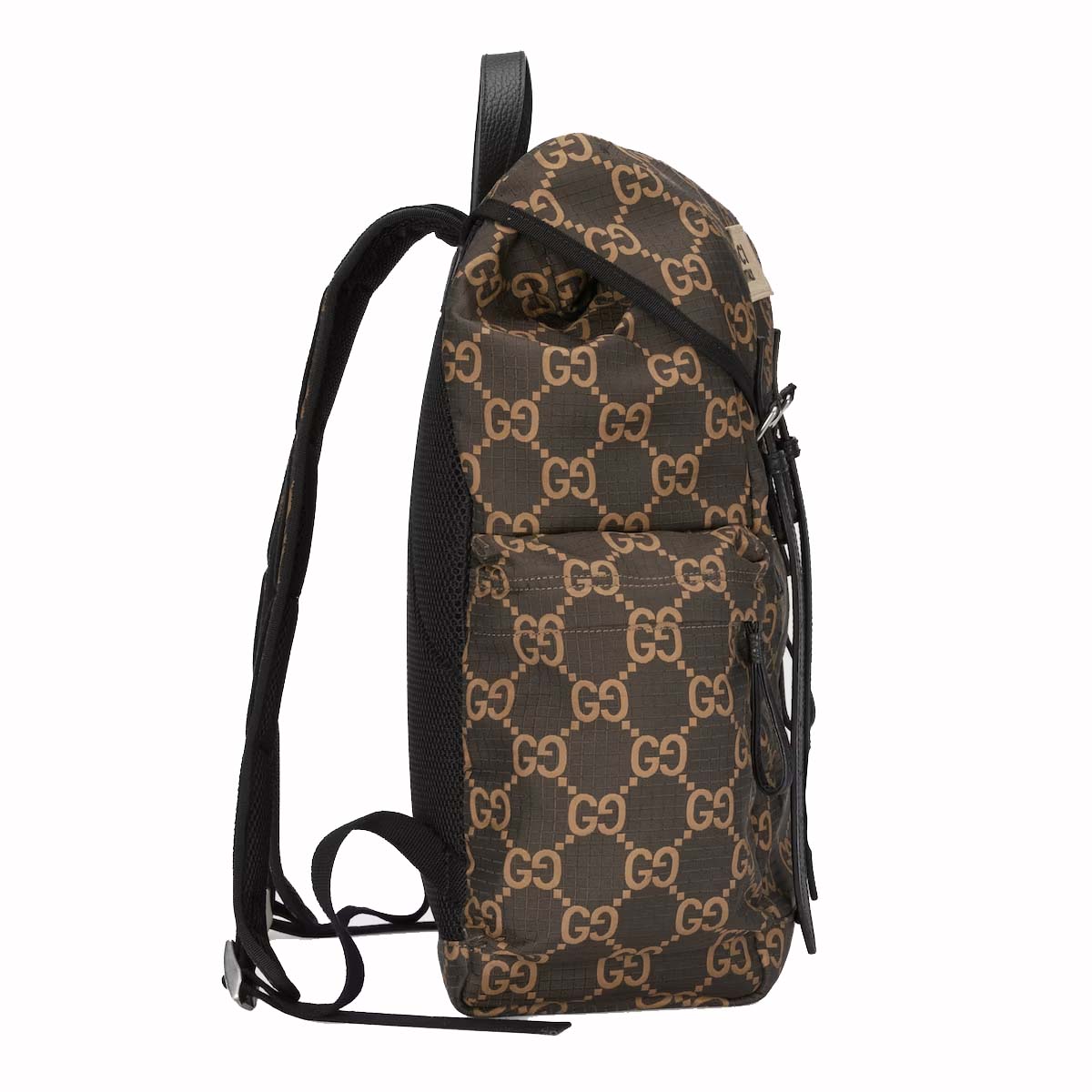 Gucci Large GG Polyester Backpack Ebony/Beige