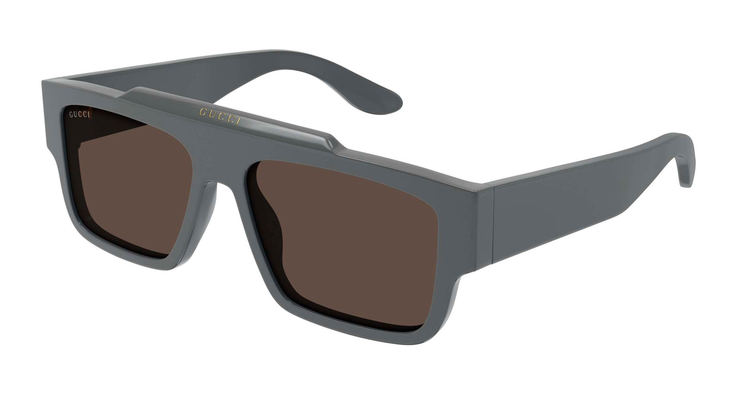 Gucci Rectangle Frame Sunglasses Charcoal Grey/Brown