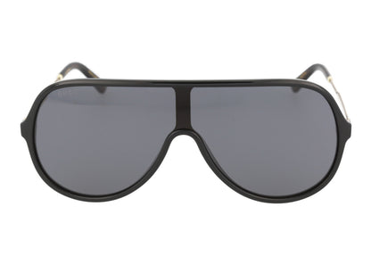 Gucci Shield Sunglasses Black/Gold/Grey