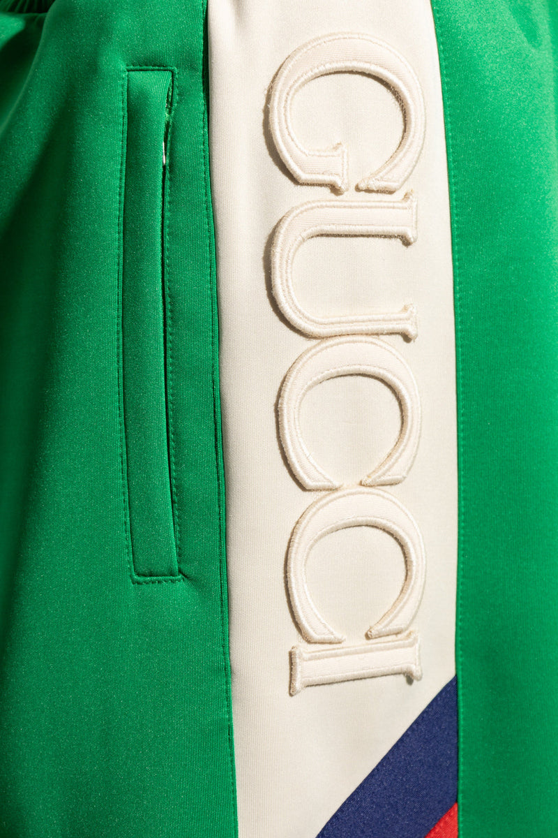 Gucci Side Stripe Logo Shorts Green