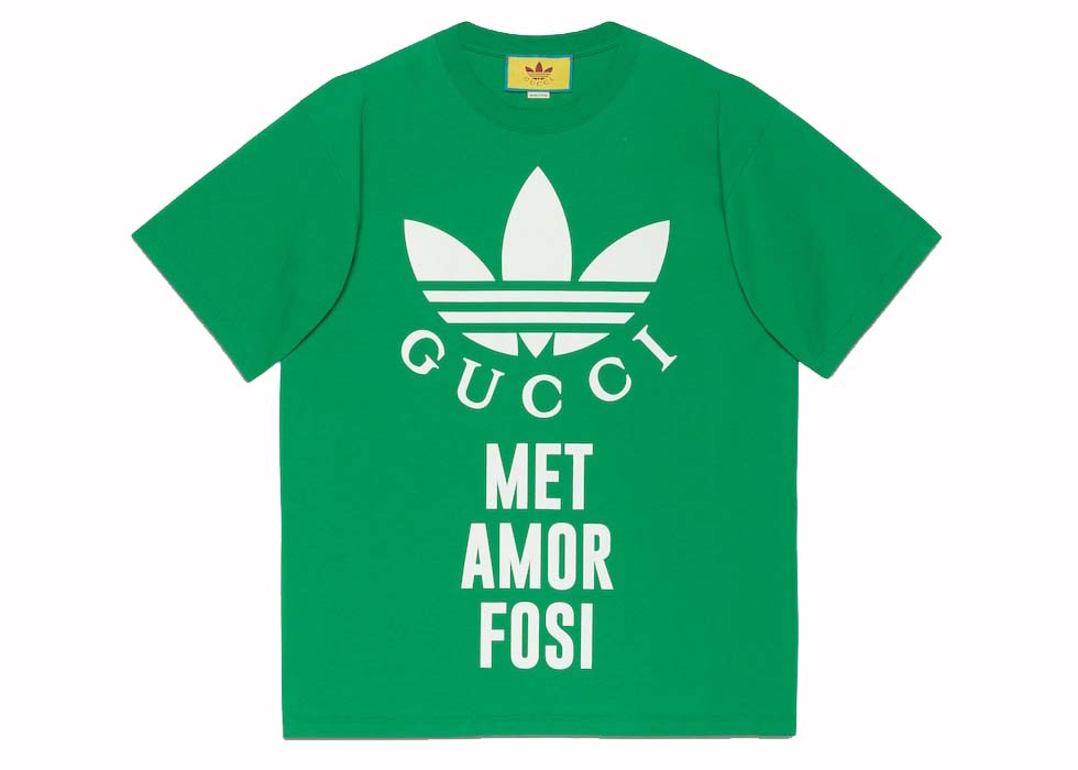 Gucci x Adidas Cotton Jersey T-Shirt Green