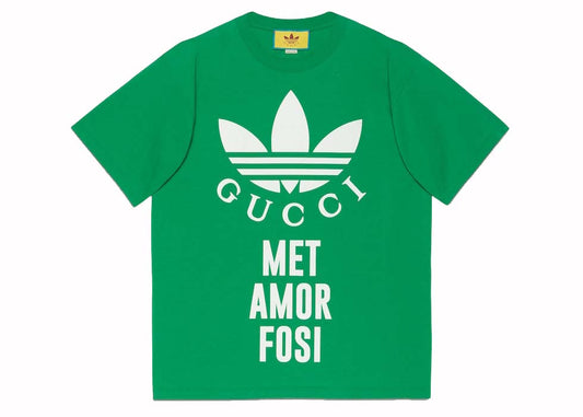 Gucci x Adidas Cotton Jersey T-Shirt Green