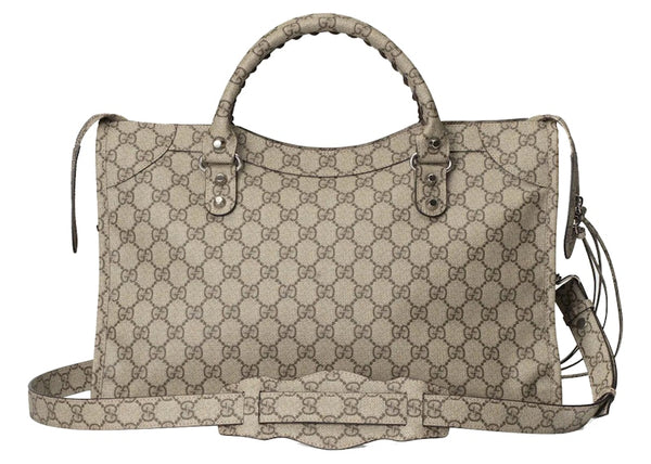 Gucci x Balenciaga The Hacker Project Medium Neo Classic Bag Variation 2 Beige/Ebony