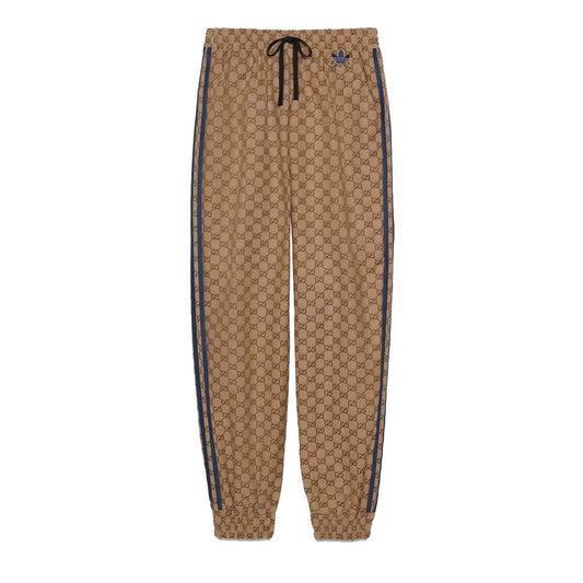 Pantalon Femme Gucci x adidas GG Canvas Beige/Ebony