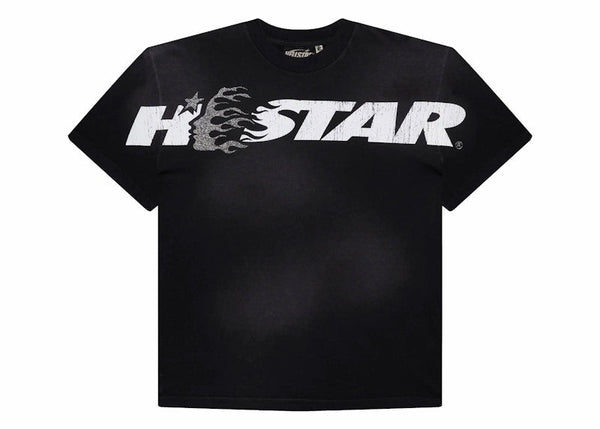 Hellstar Cartoon Logo Glitter Logo T-shirt Black