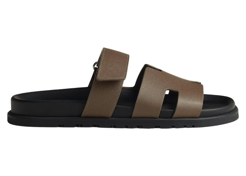 Hermes Chypre Sandal Brown Leather