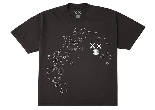 KAWS For Kid Cudi Moon Man GID Tee Vintage Black