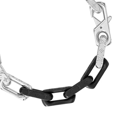 Louis Vuitton Bracelet Monogram Chain Silver-tone/Black