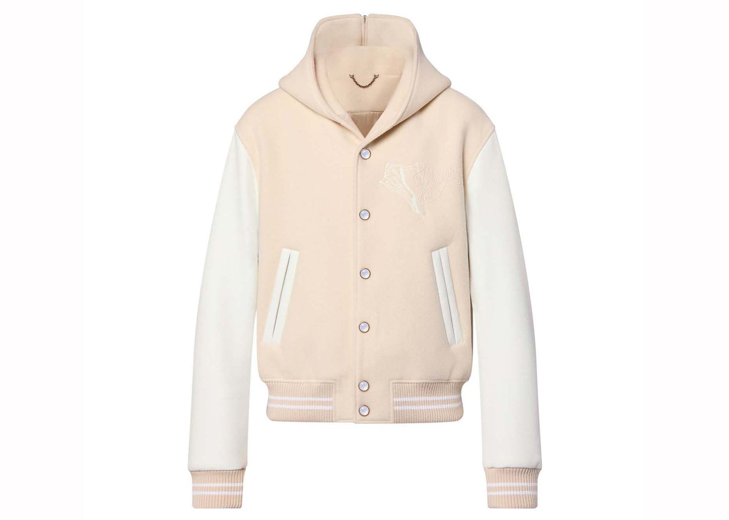 Veste Varsity Sailor En Cuir De Veau Louis Vuitton Blanc Laiteux 