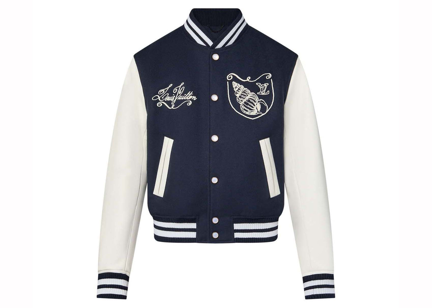 Louis Vuitton Calfskin Varsity Jacket Navy Blue 