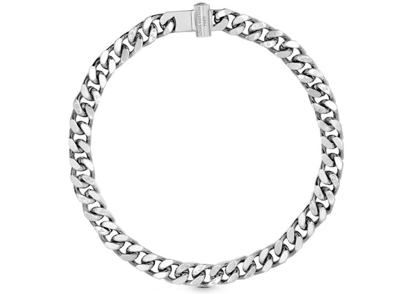 Louis Vuitton Chain Links Necklace Engraved Monogram Silver