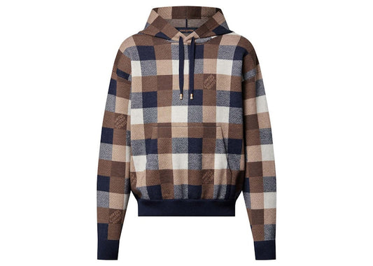 Louis Vuitton Damier Cashmere and Wool-Blend Hoodie Multicolor