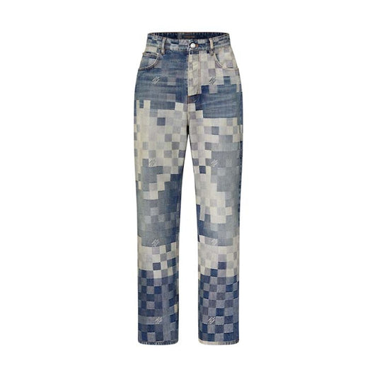 Louis Vuitton Damier Damoflage Denim Skate Pants Indigo