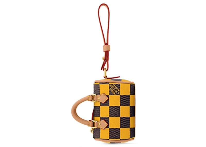 Louis Vuitton Damier Pop Mini Speedy Bag Charm Yellow