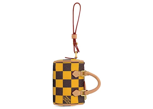 Louis Vuitton Damier Pop Mini Speedy Bag Charm Yellow