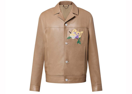 Louis Vuitton Embroidered Leather Blouson Beige 